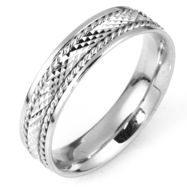111651W White Gold Comfort Fit, 5.5mm Wide Wedding Band