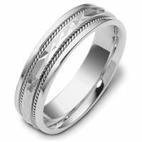 Platinum Hand Made Comfort Fit, 6.0mm Wide Wedding Band