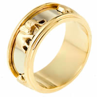 18 K Two Tone Wedding Band.