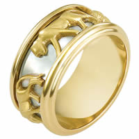 18K Two-Tone Gold Wedding Band.