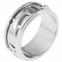 14K White Gold Wedding Band.