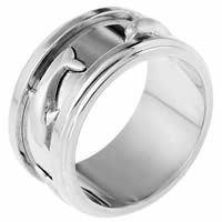18 K White Gold Wedding Band.