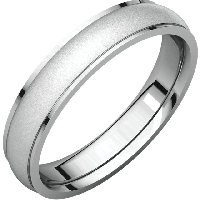 14K White Gold, 4.0mm Wide Wedding Ring