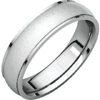 14K White Gold, 5.0mm Wide, Wedding Band.