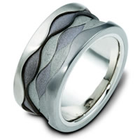 14K White Gold & Titanium Band.