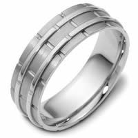 Palladium Hand MadeTwo-Tone 6.5mm Wide, Wedding Ring