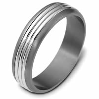 Titanium-Platinum 5.0mm Wide, Comfort Fit Wedding Band