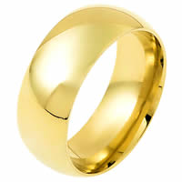 18K Gold, 9.0mm Wide, Domed Wedding Ring