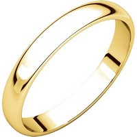 18K Gold Domed 3.0mm Wide Wedding Ring