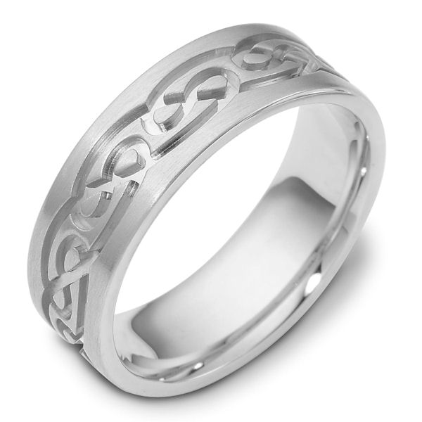 Palladium 7.0mm Wide, Comfort Fit,Celtic Wedding Band Palladium 7.0mm Wide, Comfort Fit,Celtic Wedding Band