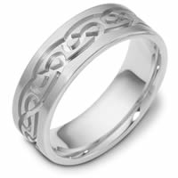 18K Gold 7.0mm Wide, Comfort Fit,Celtic Wedding Band