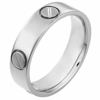Platinum Hand Made 6.0mm Wide, Comfort Fit Wedding Band