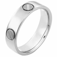 Platinum Hand Made 6.0mm Wide, Comfort Fit Wedding Band