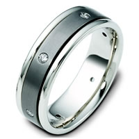 Titanium-Gold Gold Diamond Wedding Ring (0.10ct. tw.)