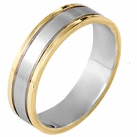 18K Gold Hand Made 5.5mm Wide, Comfort Fit Wedding Band