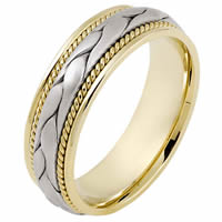 Two-Tone Wedding Band 18kt Hand Made
