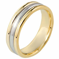 18K Hand Made 6.5mm Wide, Comfort Fit Wedding Band