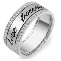 Item # 11598WE - 18K Engraved Eternity Anniversary Ring