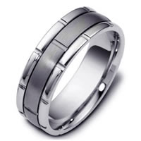 Titanium-Gold, Comfort Fit, 7.0mm Wide Wedding Band