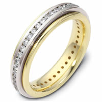 Platinum- 18 K Gold Diamond Eternity Ring (Over 1.0ct. tw.)