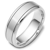 Palladium, Comfort Fit, 7.0mm Wide Wedding Band