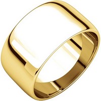 18K Gold, 14K White Gold, Plain, 10.0mm Wide Wedding Band