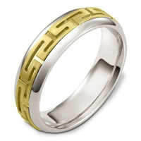 Item # 116941E - 18kt Hand Made Two-Tone Wedding Rings