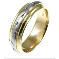 Two-Tone Wedding Band 18 kt Hand Made