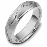 18kt White Gold Hand Made Wedding Band