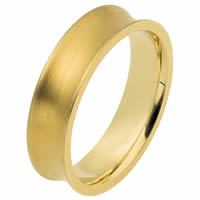 18K Gold, Domed, 6.0mm Wide Wedding Band