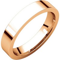 Item # 117211RE - 18K Rose Gold Plain 4mm Comfort Fit Wedding Ring