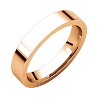 Item # 117211Rx - 10K Rose Gold Plain 4mm Comfort Fit Wedding Ring
