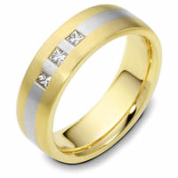 Platinum-18K Gold Diamond Wedding Band, (0.21ct. tw.)