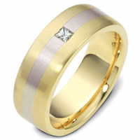 18K Gold Diamond Wedding Band, (0.13ct.)