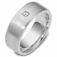 Palladium Diamond Wedding Band, (0.13ct.)