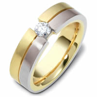 Platinum-18kt Gold Diamond Wedding Band, (0.22ct.)