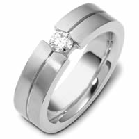 Platinum Gold Diamond Wedding Band, (0.22ct.)