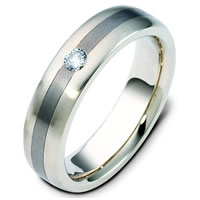 Titanium-Gold Diamond Wedding Band, (0.17ct.)