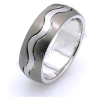 Titanium-Gold, Comfort Fit, 8.5mm Wide Wedding Band