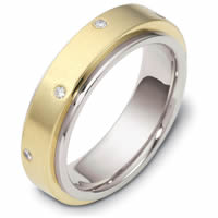 Item # 118351PE - Platinum-18K Gold Diamond, Spinning Wedding Band