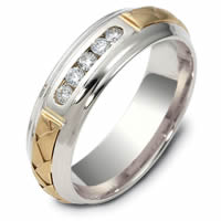 18K Hand Made Gold Diamond Wedding Ring(0.22ct. tw.)