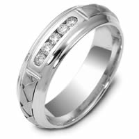 18K Hand Made Gold Diamond Wedding Ring(0.22ct. tw.)