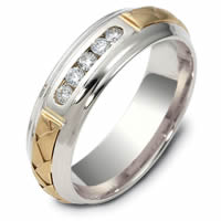 Item # 120561 - 14K Hand Made Gold Diamond Wedding Ring