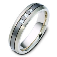 Titanium-Gold Diamond Wedding Ring(0.21ct.  tw.)