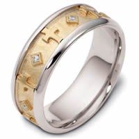 18K Gold Diamond Cross Wedding Ring(0.08ct.  tw.)
