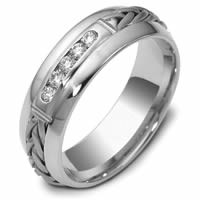 18K Hand Made Gold Diamond Wedding Ring(0.22ct.  tw.)