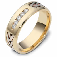 Platinum-18K Hand Made Diamond Wedding Ring(0.22ct.  tw.)
