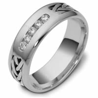 Item # 121201W - 14K Hand Made Gold Diamond Wedding Ring