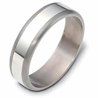 Titanium-Gold, Comfort Fit, 6.0mm Wide Wedding Band