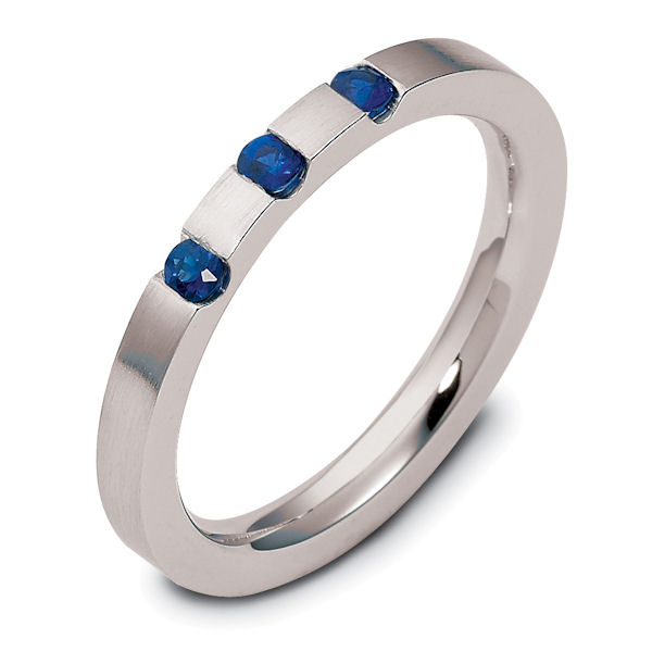 Palladium Sapphire Wedding Band 012ct tw 